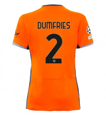 Inter Milan Denzel Dumfries #2 Replika Tredjetrøje Dame 2023-24 Kortærmet